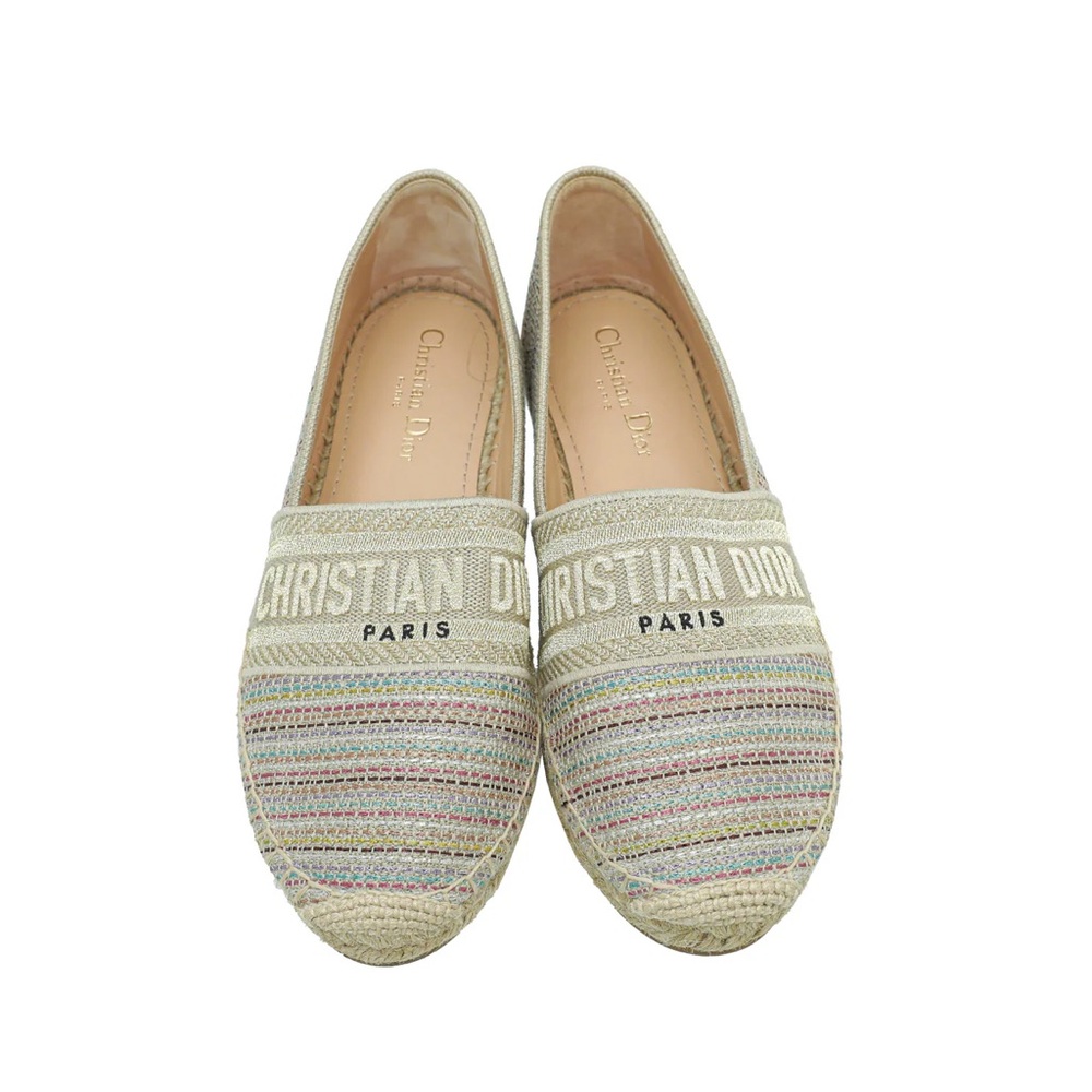 Christian Dior Metal Multicolor Romance Lurex Technical Granville Espadrille 7.5
